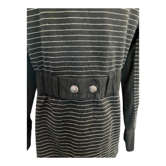 ๐ EUC CABI Black White Stripe Sprint High Neck Full Zip Sweatshirt | Size S - Picture 5 of 9